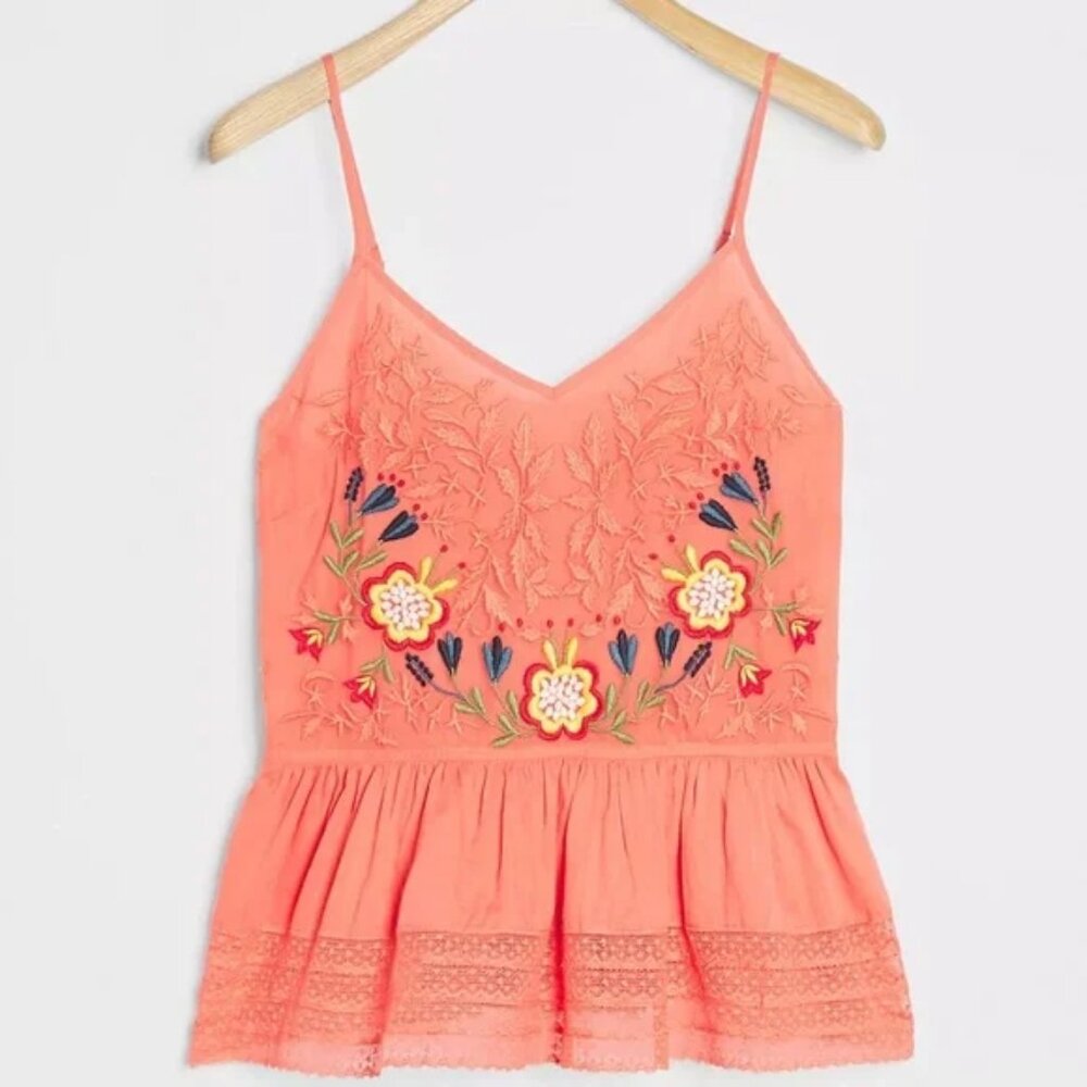 Anthropologie Seen Worn Kept Gia Embroidered Tank